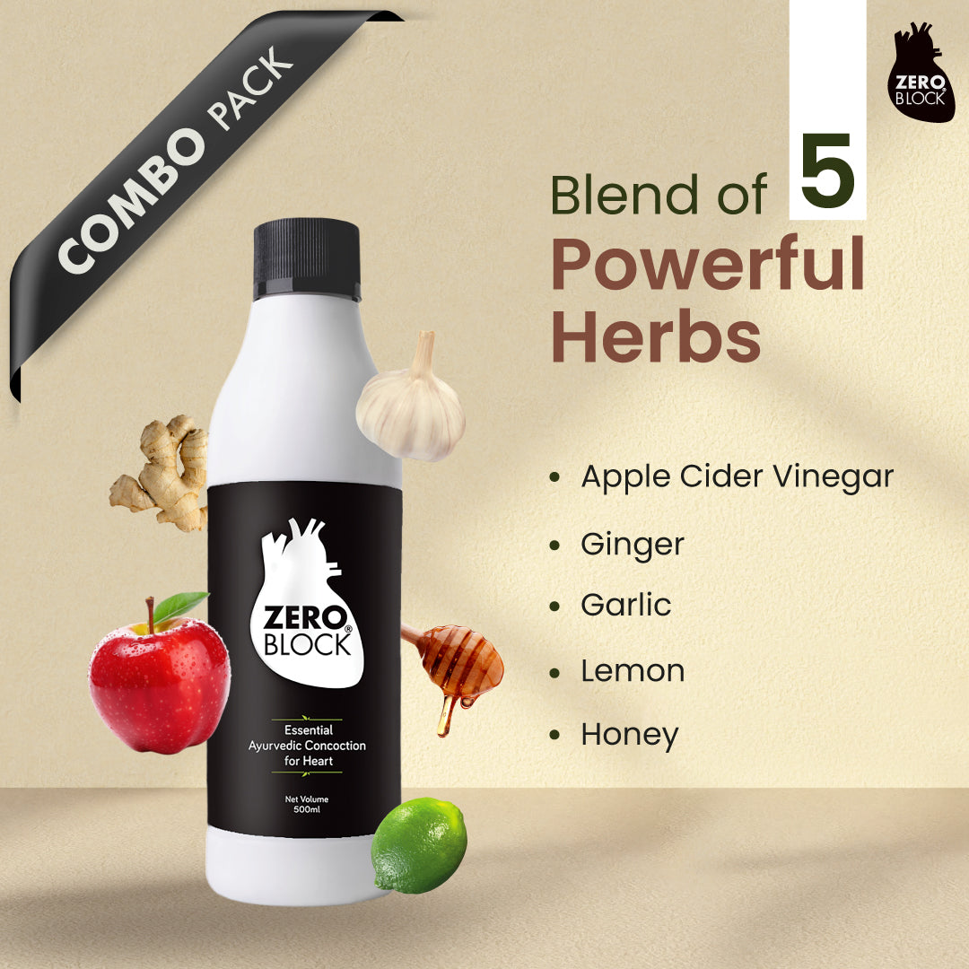 COMBO PACK of ZERO BLOCK (500ml) & ZERO BLOCK HEARTCARE HERBAL TEA (25 Sachets)