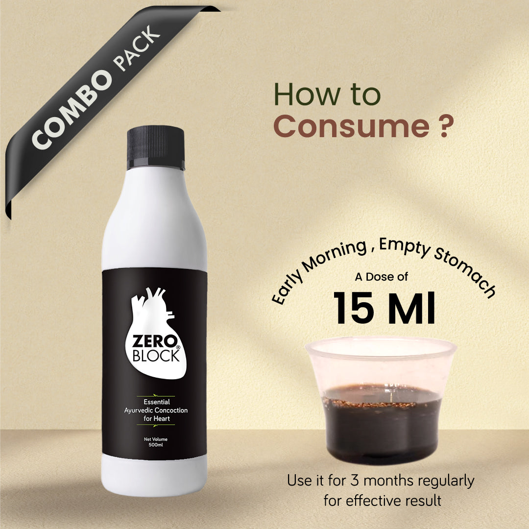 COMBO PACK of ZERO BLOCK (500ml) & ZERO BLOCK HEARTCARE HERBAL TEA (25 Sachets)