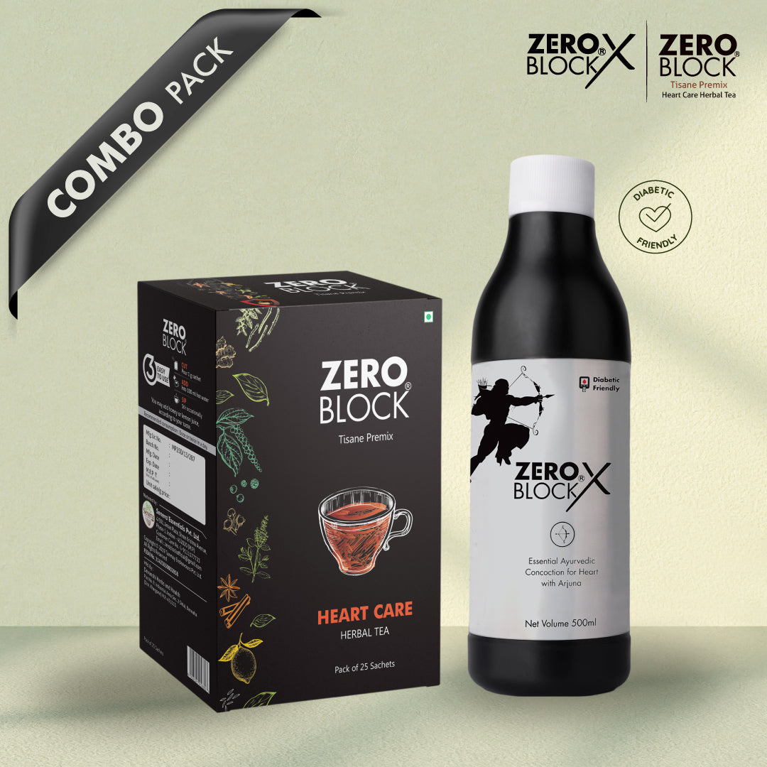 COMBO PACK of ZERO BLOCK X (500ml) & ZERO BLOCK HEARTCARE HERBAL TEA(25 Sachets)