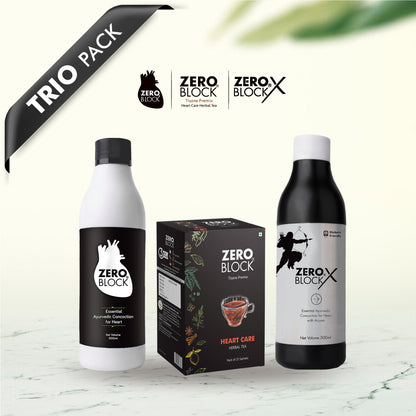 Zero Block, Zero Block X and Tisane Premix Heart Care Herbal Tea Trio Pack