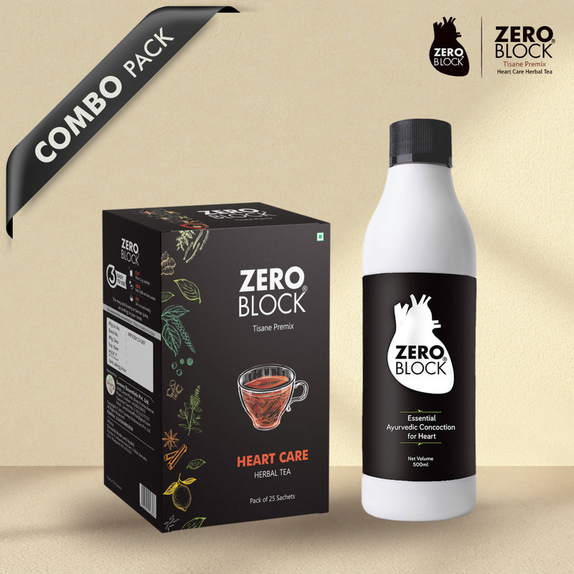 COMBO PACK of ZERO BLOCK (500ml) & ZERO BLOCK HEARTCARE HERBAL TEA (25 ...