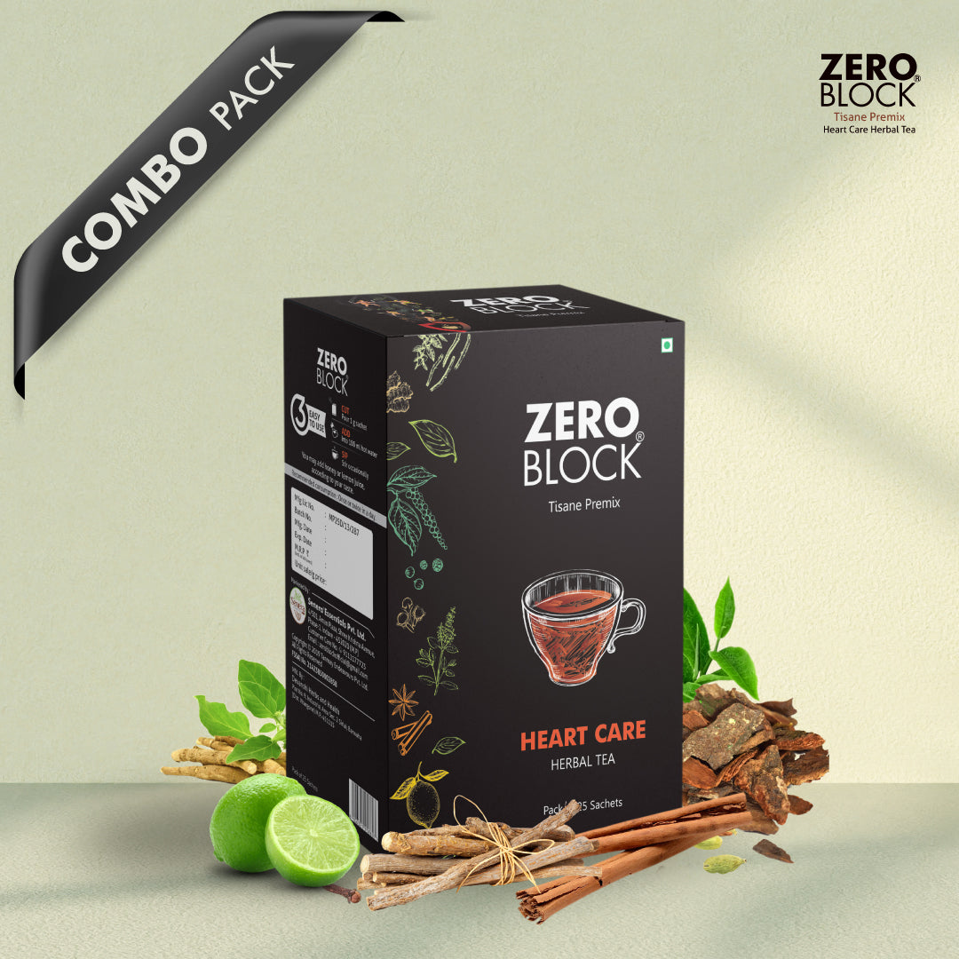 COMBO PACK of ZERO BLOCK X (500ml) & ZERO BLOCK HEARTCARE HERBAL TEA(25 Sachets)