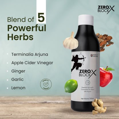 ZERO BLOCK X-Diabetic-Friendly Proven Ayurvedic Concoction for Heart Care-500ml