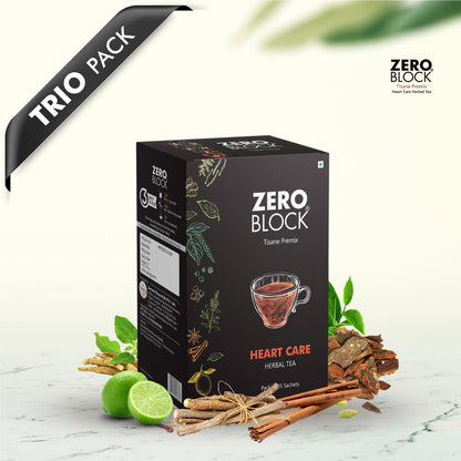 Zero Block, Zero Block X and Tisane Premix Heart Care Herbal Tea Trio Pack