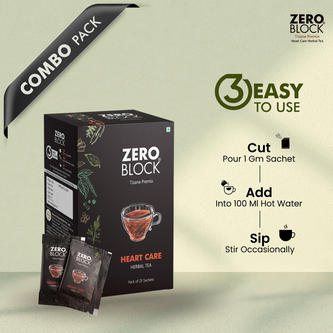 COMBO PACK of ZERO BLOCK X (500ml) & ZERO BLOCK HEARTCARE HERBAL TEA(25 Sachets)