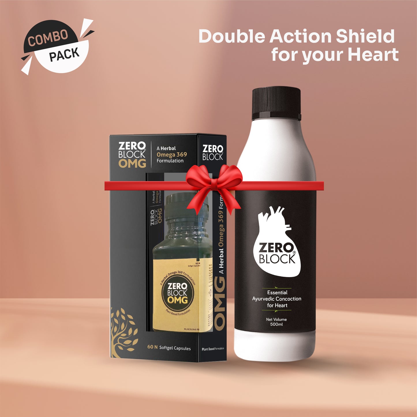 Heart Effective COMBO - ZERO BLOCK 500ml + ZERO BLOCK OMG 60softules x 1300mg