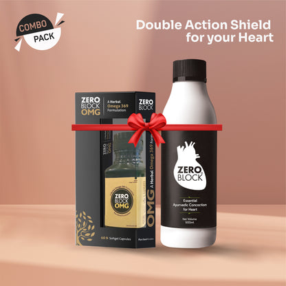 Heart Effective COMBO - ZERO BLOCK 500ml + ZERO BLOCK OMG 60softules x 1300mg